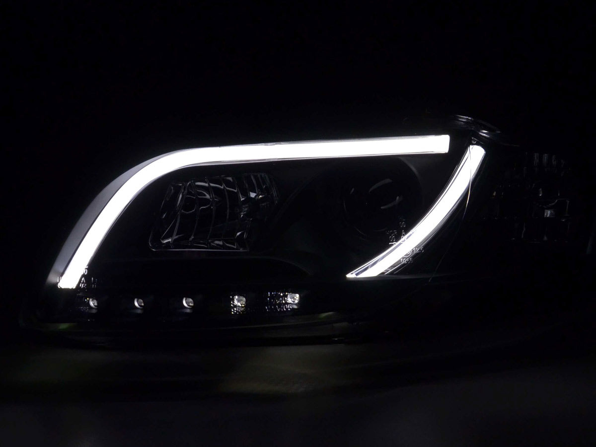 Scheinwerfer Set Daylight LED TFL-Optik Audi A4 Typ 8E 04-08 schwarz Scheinwerfer Set Daylight LED TFL-Optik Audi A4 Typ 8E 04-08 schwarz